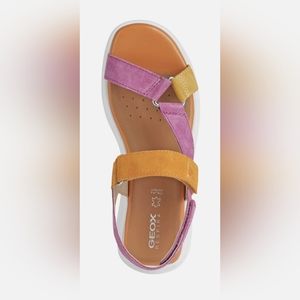 New NIB GEOX Spherica Fuchsia/Orange Suede Waterproof Sandals SZ 10 EC5W $130